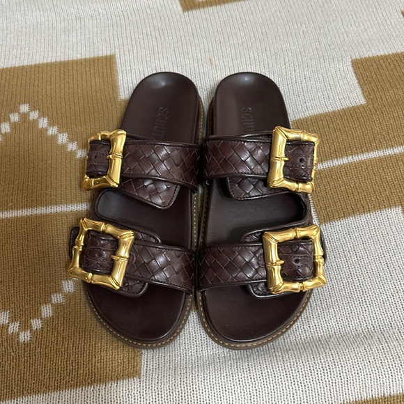 EUC Schutz woven leather big Gold buckle detail - Picture 3 of 4